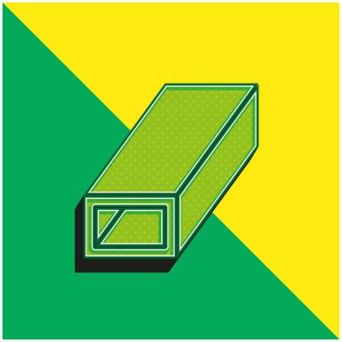 Yeşil ve sarı renkli modern 3D vektör simgesi logosu