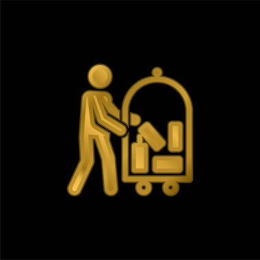 Belboy altın kaplama metalik simge veya logo vektörü