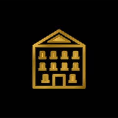 Appartment gold plated metalic icon or logo vector clipart