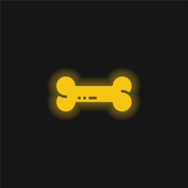 Kemik sarısı parlak neon simgesi