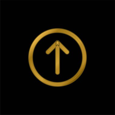 Ok Altın kaplama metalik simge veya logo vektörü