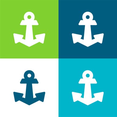 Anchor Düz 4 renk en küçük simge kümesi
