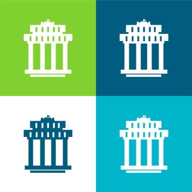 Branderbourg Kapısı Düz 4 renk en az simge seti