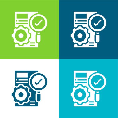 Accuracy Flat four color minimal icon set clipart
