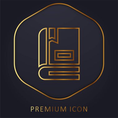 Kitaplar altın çizgi premium logo veya simge