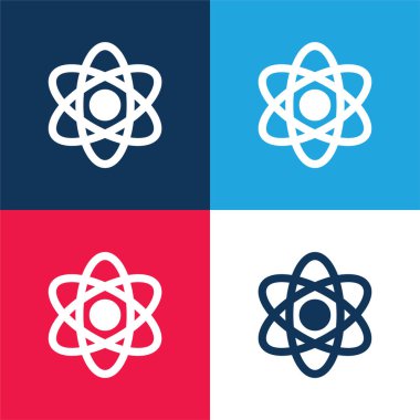 Atom mavi ve kırmızı dört renk en küçük simge kümesi