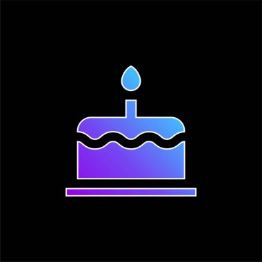 Doğum günü pastası mavi gradyan vektör simgesi