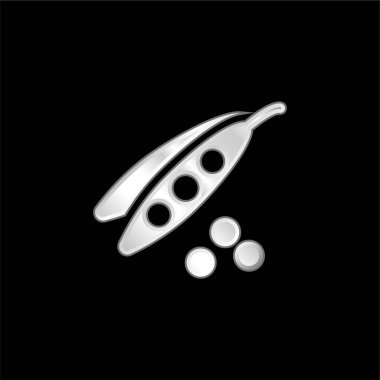 Fasulye tohumları gümüş kaplama metalik simge