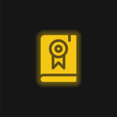 Kitap sarı parlak neon simgesi