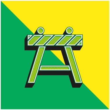 Barricade Green and yellow modern 3d vector icon logo clipart