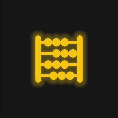 Abaküs sarı parlak neon simgesi