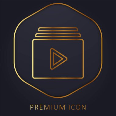 Albüm altın satırı premium logosu veya simgesi