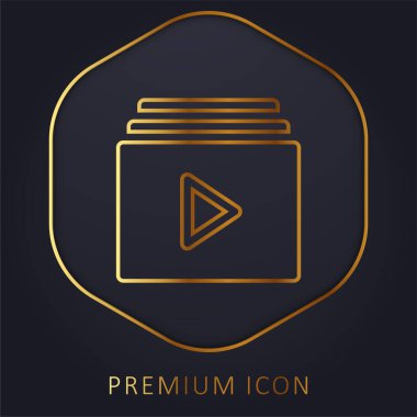 Album golden line premium logo or icon clipart