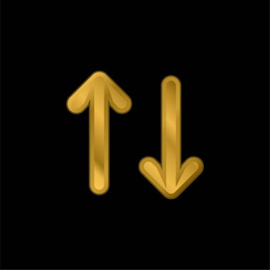 Altın kaplama metalik simge veya logo vektörü
