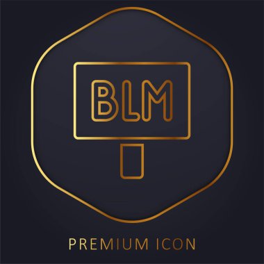 Black Lives Matter golden line premium logo or icon clipart