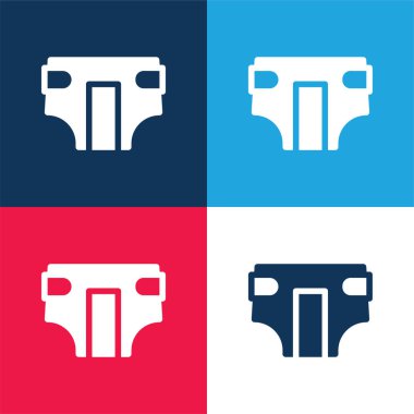 Yetişkin bezi mavi ve kırmızı en az dört renk simgesi