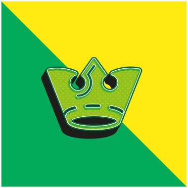 Crown Green ve sarı modern 3d vektör simgesi logosu
