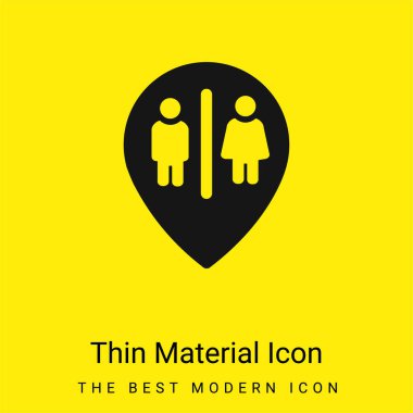 Baths Marker Point minimal bright yellow material icon clipart