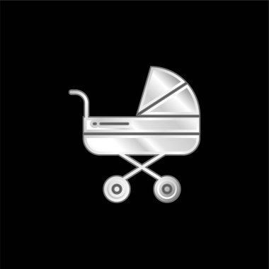 Bebek Stroller gümüş kaplama metalik simge
