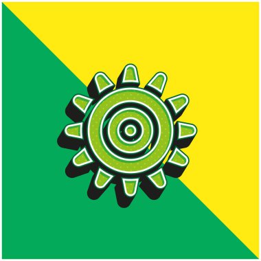 Anemone Yeşil ve sarı modern 3d vektör simgesi logosu