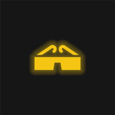 3d Gözlük Sarı Parlak Neon simgesi