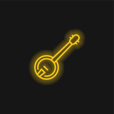 Banjo sarı parlak neon simgesi