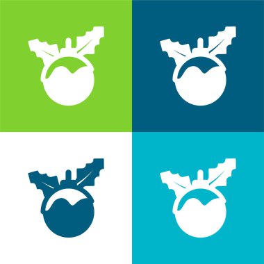 Bauble Düz Renk simgesi seti