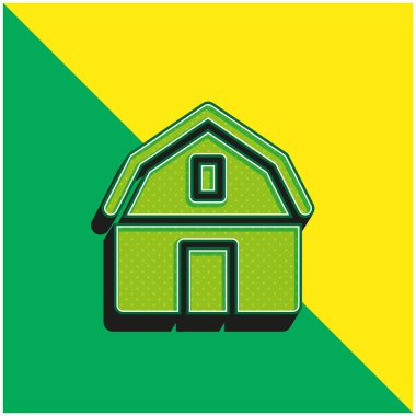 Yeşil ve sarı modern 3D vektör simgesi logosu