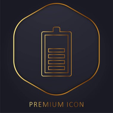 Dört Çubuklu Pil Altın Çizgili Logo veya Simgesi