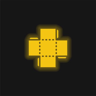 Parlayan sarı neon simge kutuları