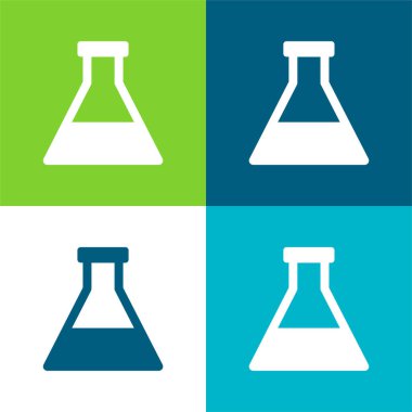 Sıvı Düz Düz Dört Renkli Şişe Simgesi