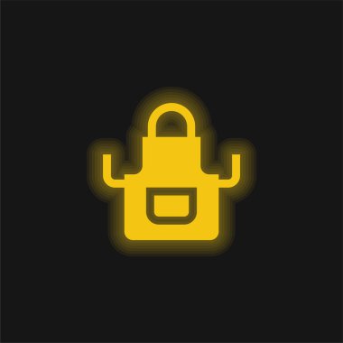 Önlük sarısı parlak neon simgesi