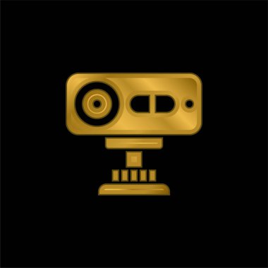 3d sensör altın kaplama metalik simge veya logo vektörü