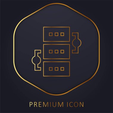 Algoritma altın çizgi prim logosu veya simgesi