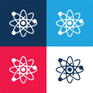 Atom mavi ve kırmızı dört renk en küçük simge kümesi