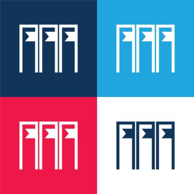 Kitaplar mavi ve kırmızı dört renk asgari simge kümesi