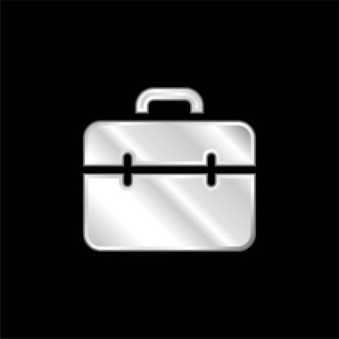 Evrak çantası gümüş kaplama metalik simge