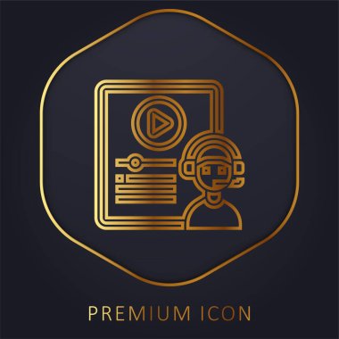 Harmanlanmış Altın Satır prim logosu veya simgesi
