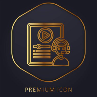 Harmanlanmış Altın Satır prim logosu veya simgesi