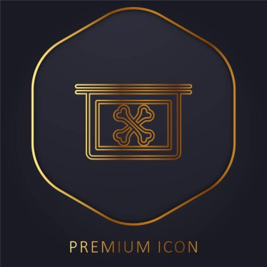 Bones X Ray Vision golden line premium logo or icon clipart