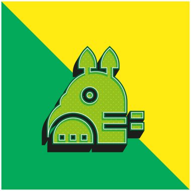 Yeşil ve sarı modern 3D vektör simgesi logosu