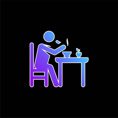 Kahvaltı mavi gradyan vektör simgesi