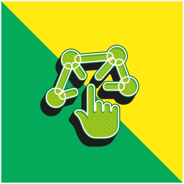 3d Modelleme Yeşil ve Sarı Modern 3D vektör simgesi logosu