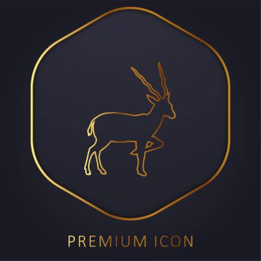 Antelope Silhouette From Side View golden line premium logo or icon clipart