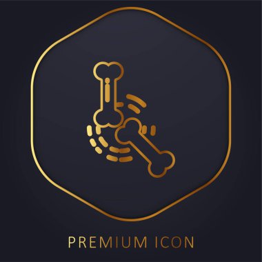 Kemik altın çizgisi prim logosu veya simgesi