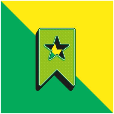 Yer imi Yeşil ve sarı modern 3d vektör simgesi logosu