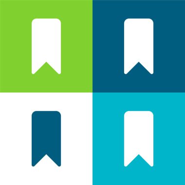 Yer imi Düz 4 renk minimal simgesi seti