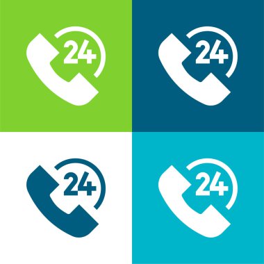 24 Saat Düz Renk en az simge seti