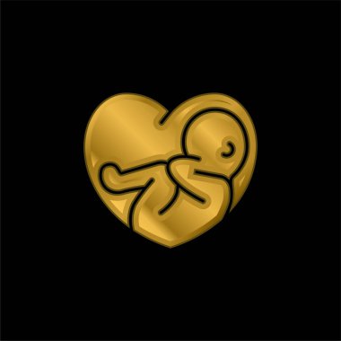 Bebek altın kaplama metalik simge veya logo vektörü