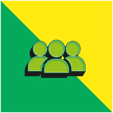 Seyirci: Yeşil ve sarı modern 3d vektör simgesi logosu